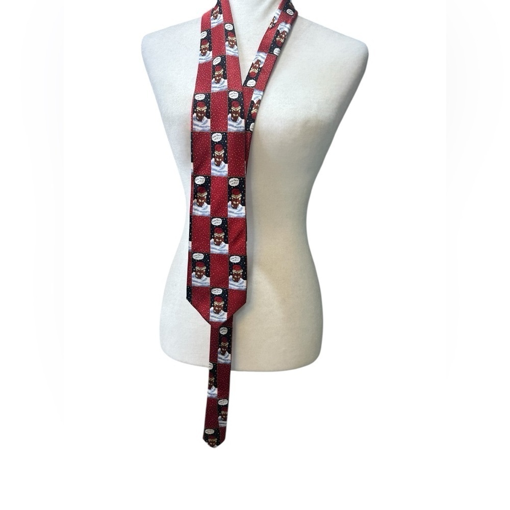 Santa Themed Red and Black Tie